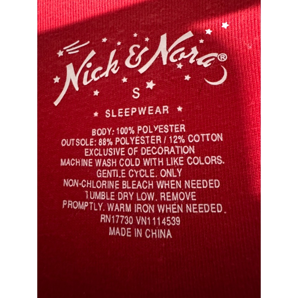 Nick & Nora Sock Monkey Footed One Piece Pajamas Small Red White Striped Fleece - Picture 6 of 7